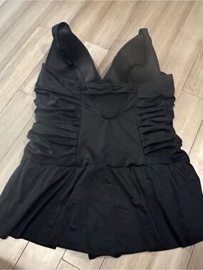 Swimsuits For All Black Ruched Swimdress Swimsuit Women’s Sizes 22 and 24